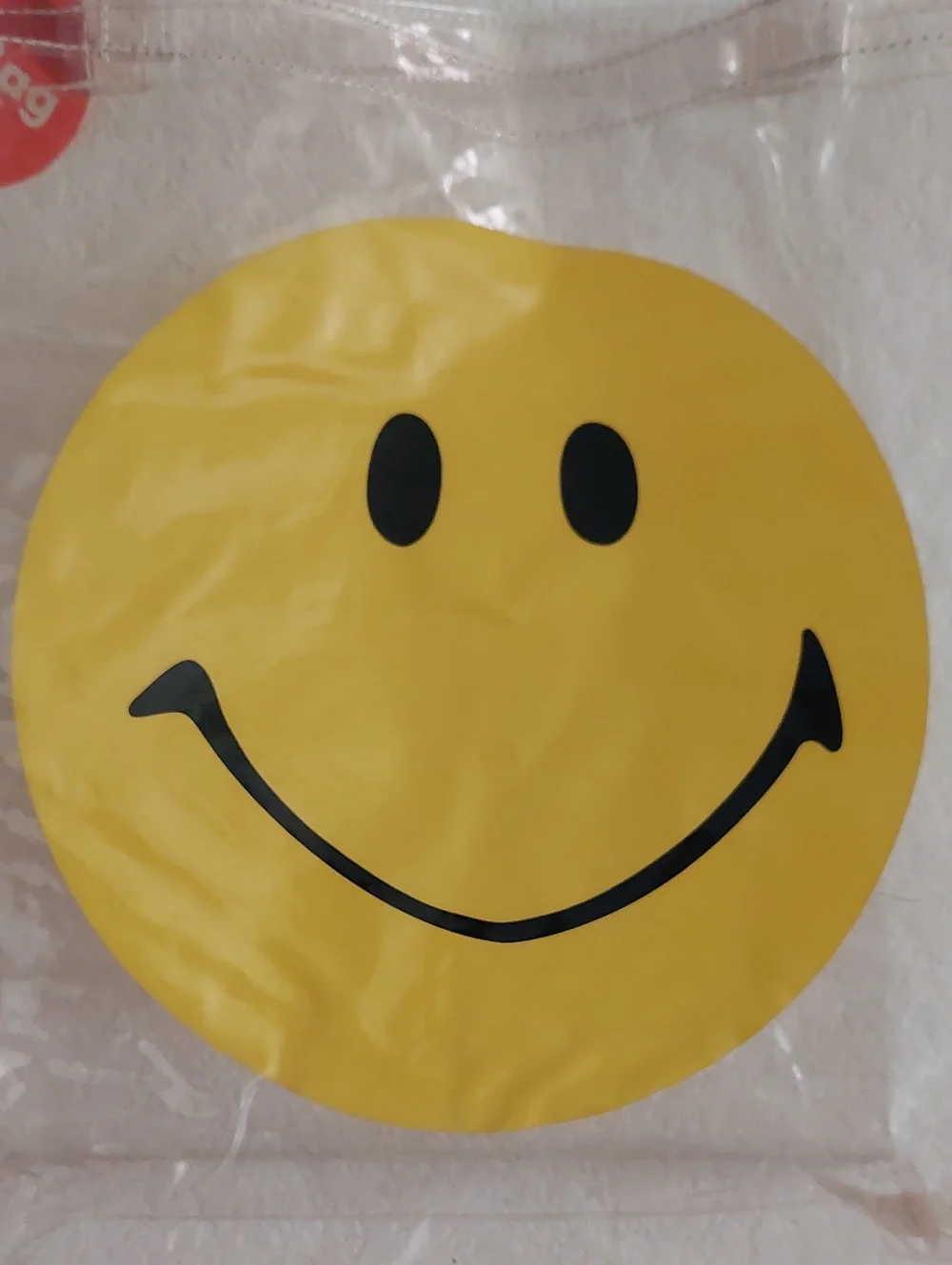Clear Multiuse Tote Bag with Yellow Smiley Face -NWT